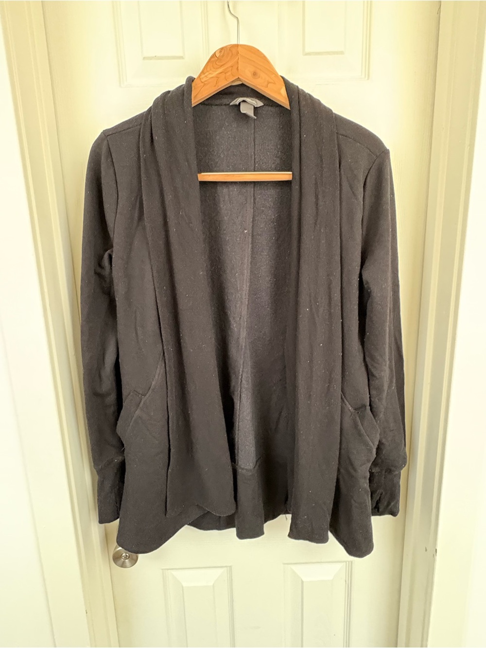 Women's Open-Front Black Cardigan Sweater